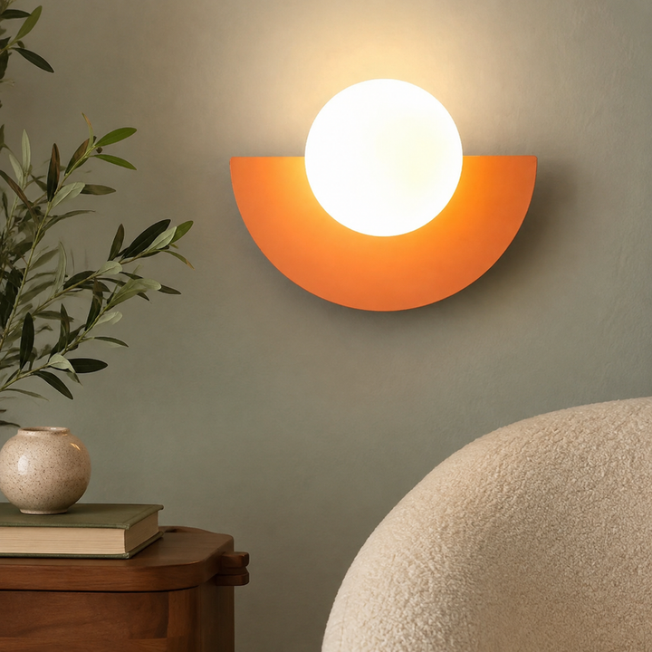 Kleurrijke Wandlamp Ronde Glazen Bol