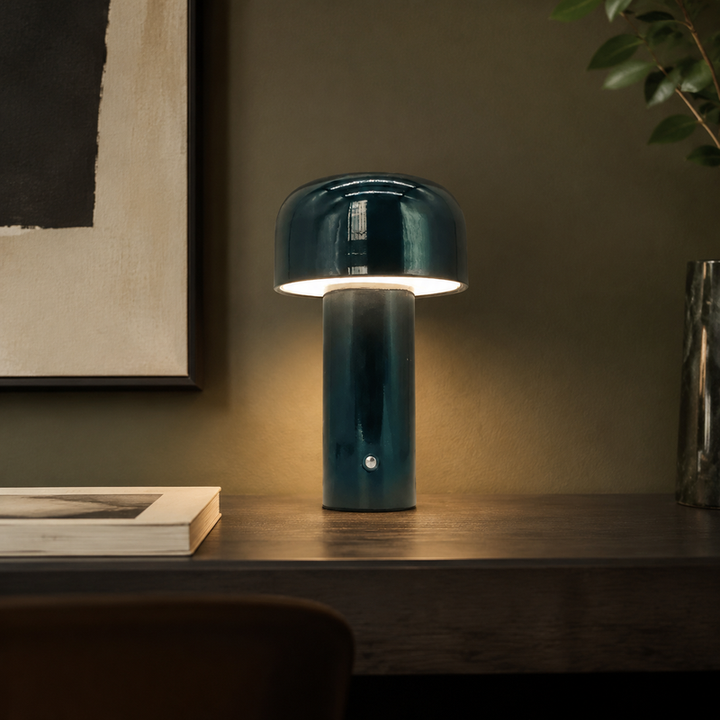 Paddenstoel Tafellamp Draadloos Oplaadbaar, Sfeervolle LED Gloed