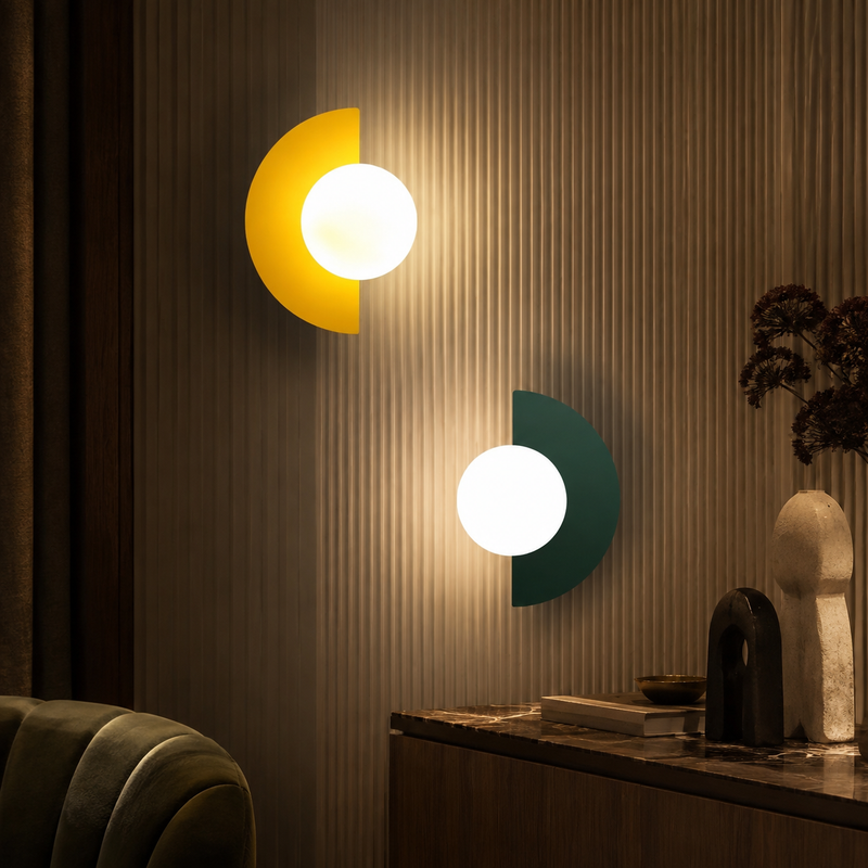 Kleurrijke Wandlamp Ronde Glazen Bol