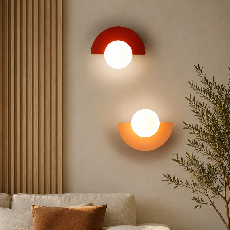 Kleurrijke Wandlamp Ronde Glazen Bol
