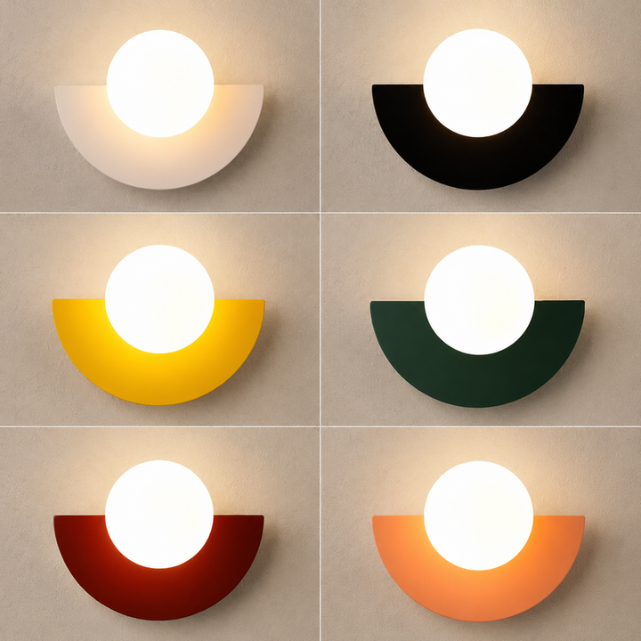Kleurrijke Wandlamp Ronde Glazen Bol