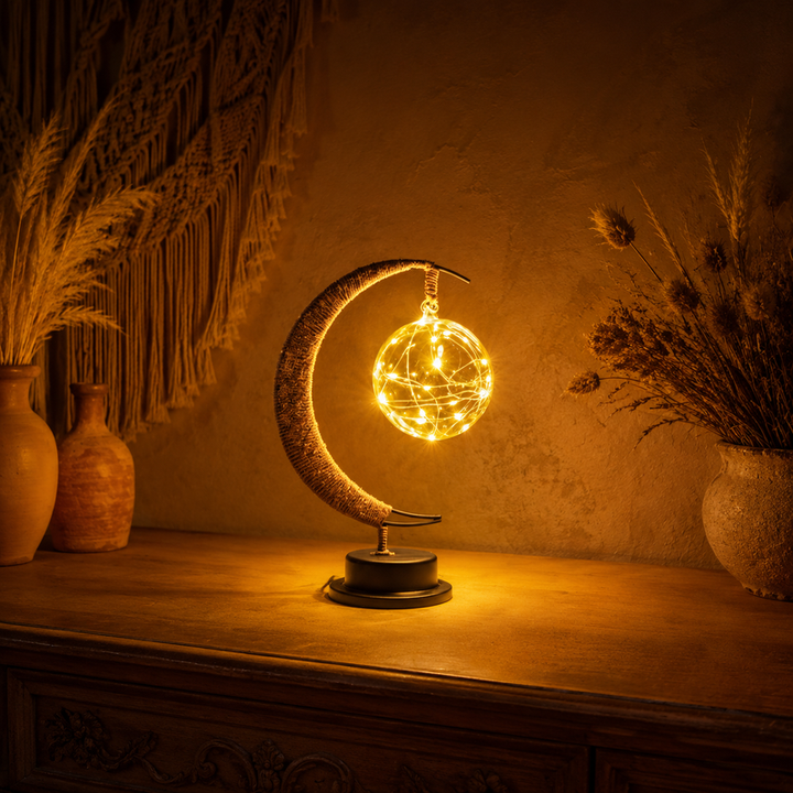 Sfeervolle Glazen LED Tafellamp Maandesign