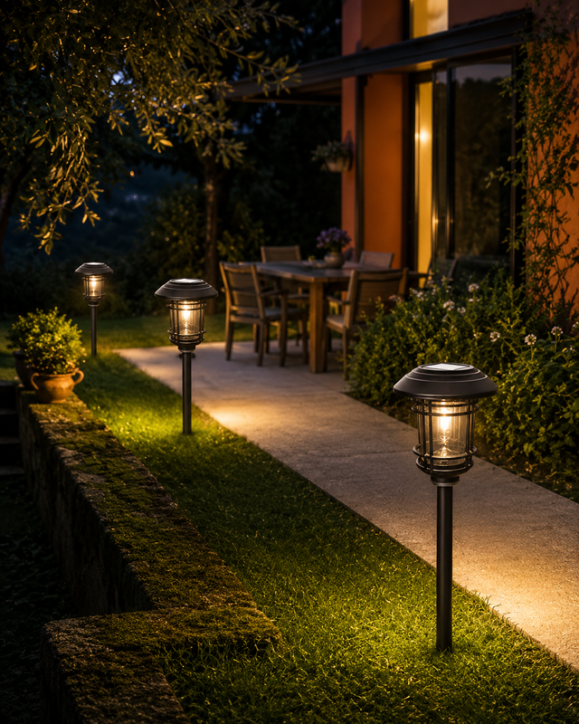 Duurzame Solar Buitenverlichting Roestvrij Staal en Glas