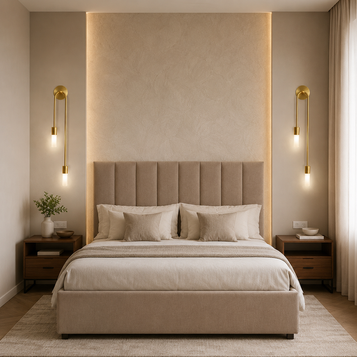 Gouden Metalen Wandlamp Cilindrisch Dubbel