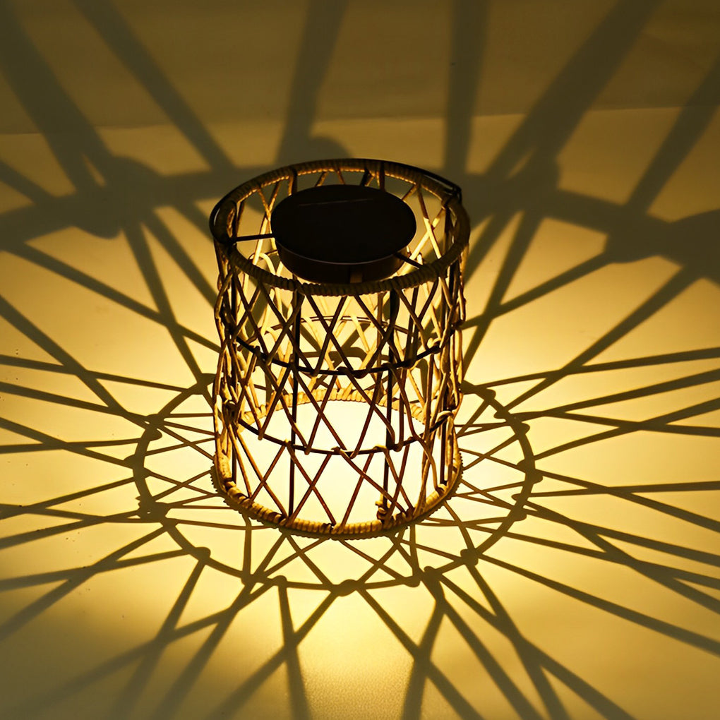 Rotan Lantaarn Waterdicht Creatief Solar Tuinlamp