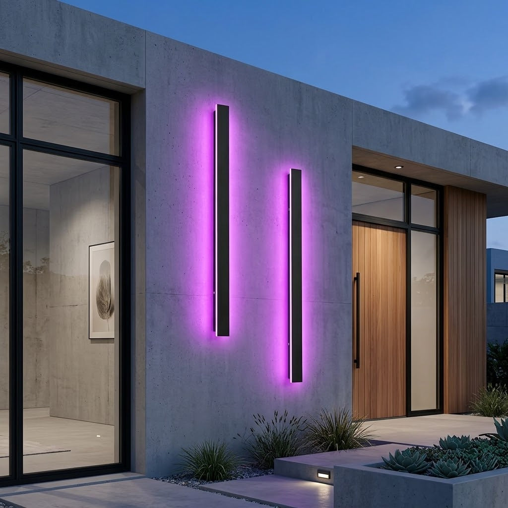 Buiten Strip Wandlamp Zwart Lineair LED Geïntegreerd