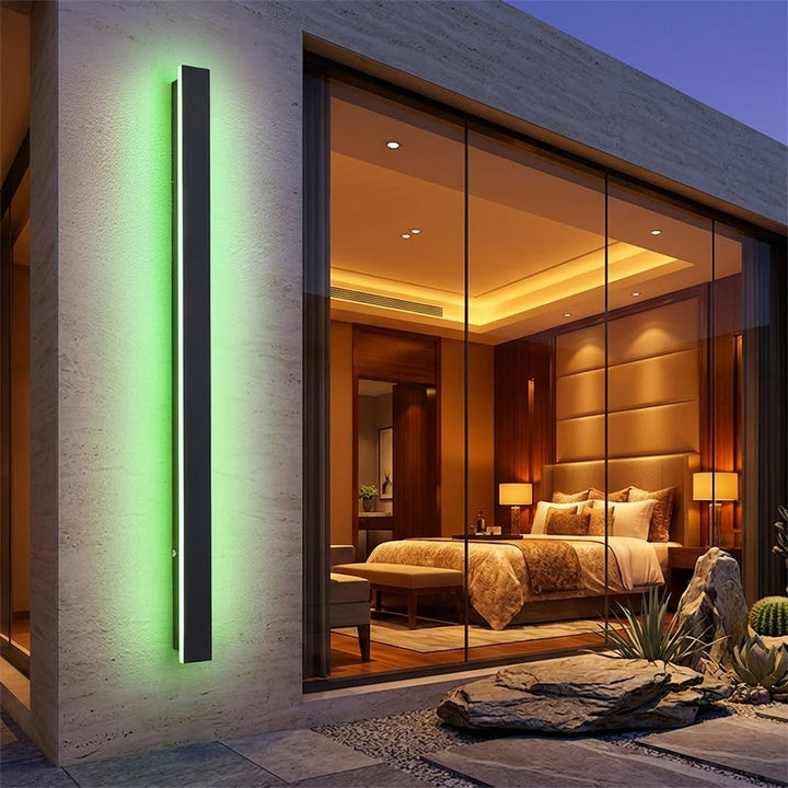 Buiten Strip Wandlamp Zwart Lineair LED Geïntegreerd