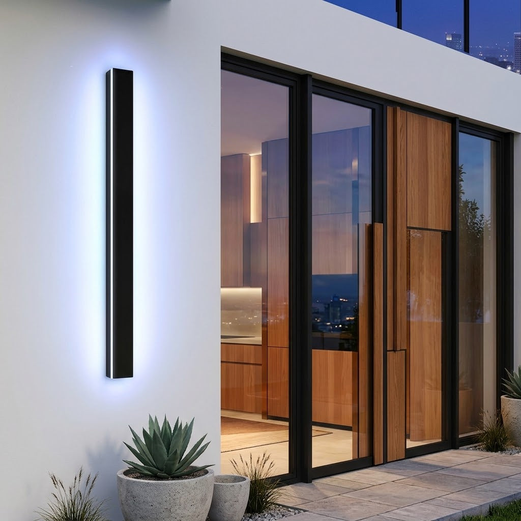 Buiten Strip Wandlamp Zwart Lineair LED Geïntegreerd