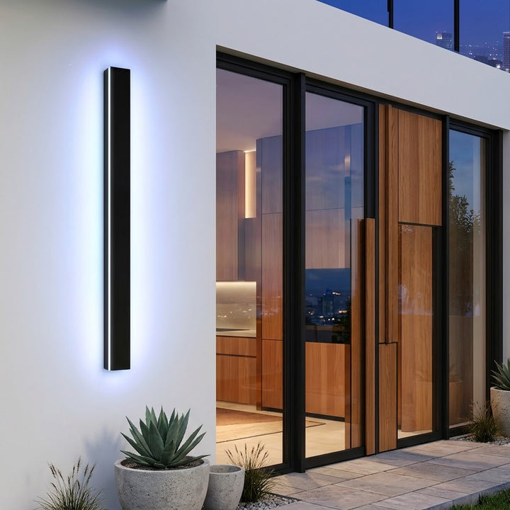 Buiten Strip Wandlamp Zwart Lineair LED Geïntegreerd