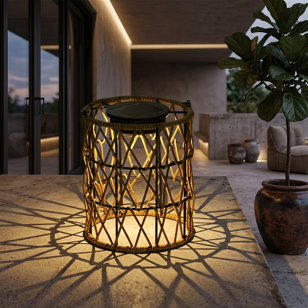 Rotan Lantaarn Waterdicht Creatief Solar Tuinlamp