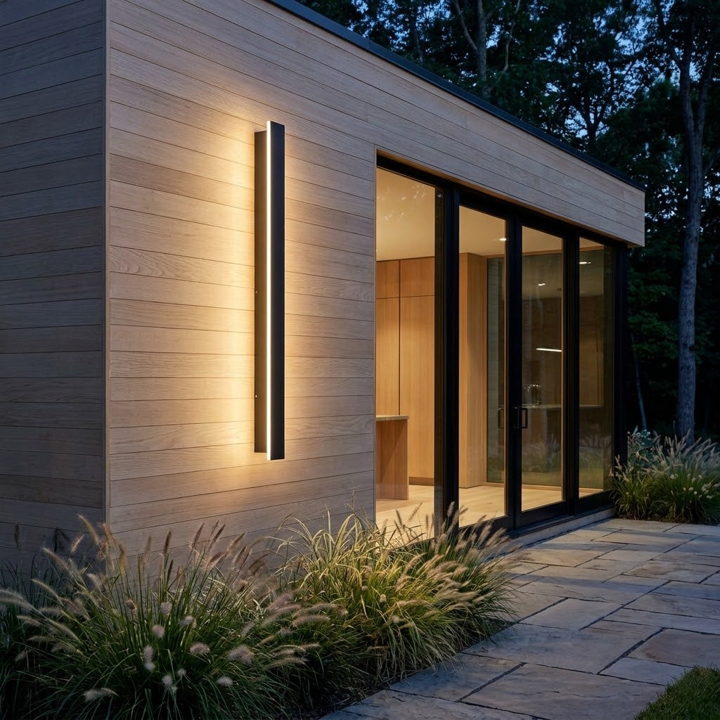 Buiten Strip Wandlamp Zwart Lineair LED Geïntegreerd