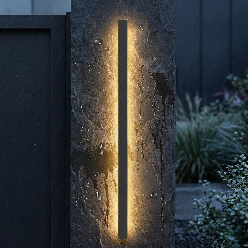 Buiten Strip Wandlamp Zwart Lineair LED Geïntegreerd