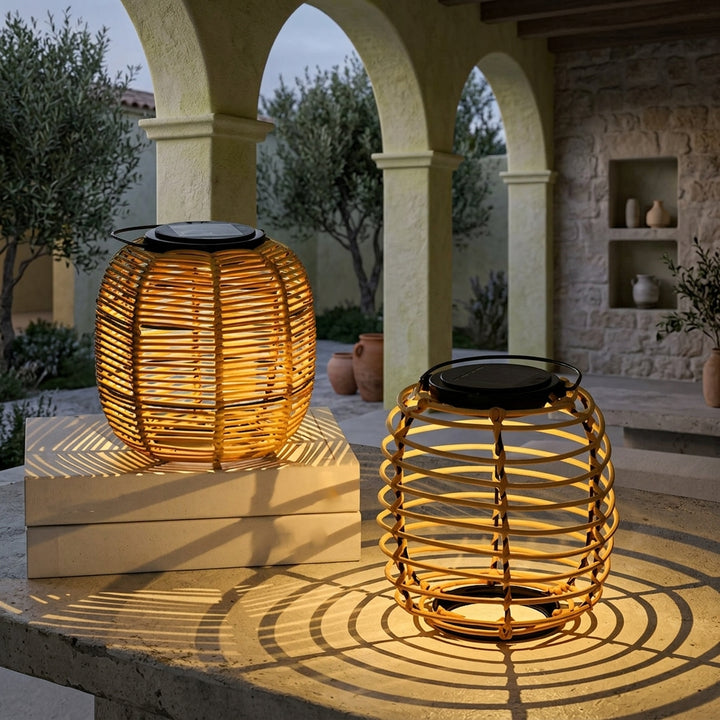 Rotan Lantaarn Waterdicht Creatief Solar Tuinlamp