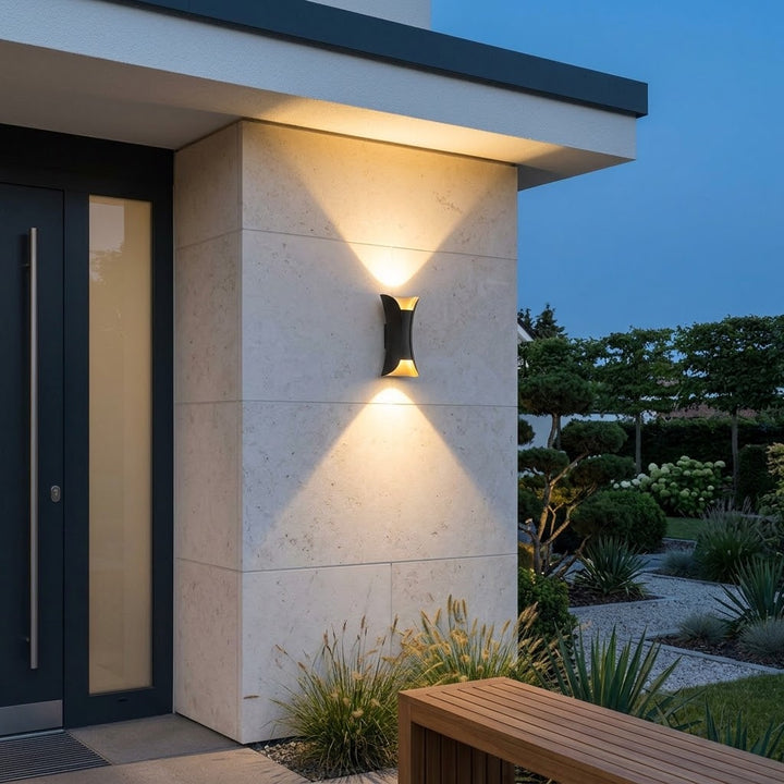 Op- en Neerwaartse Wandlamp Modern Gebogen LED Waterdicht