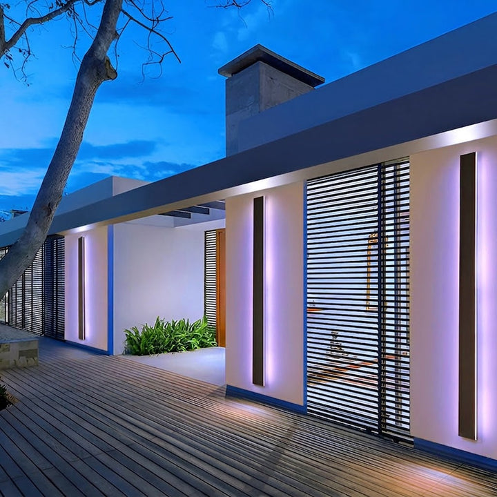 Buiten Strip Wandlamp Zwart Lineair LED Geïntegreerd