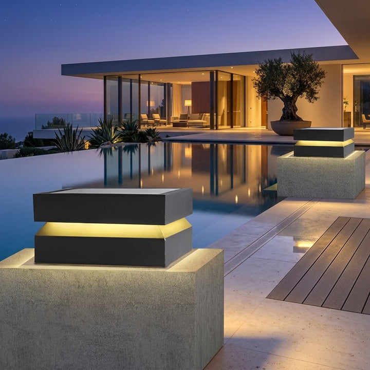 Solar Buitenverlichting Deck Modern Vierkant Waterdicht Zwart