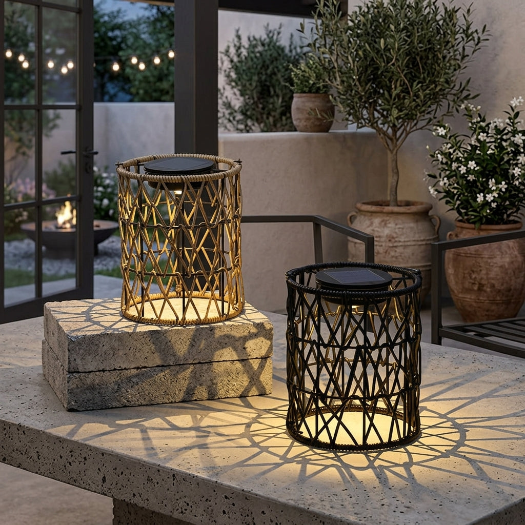 Rotan Lantaarn Waterdicht Creatief Solar Tuinlamp