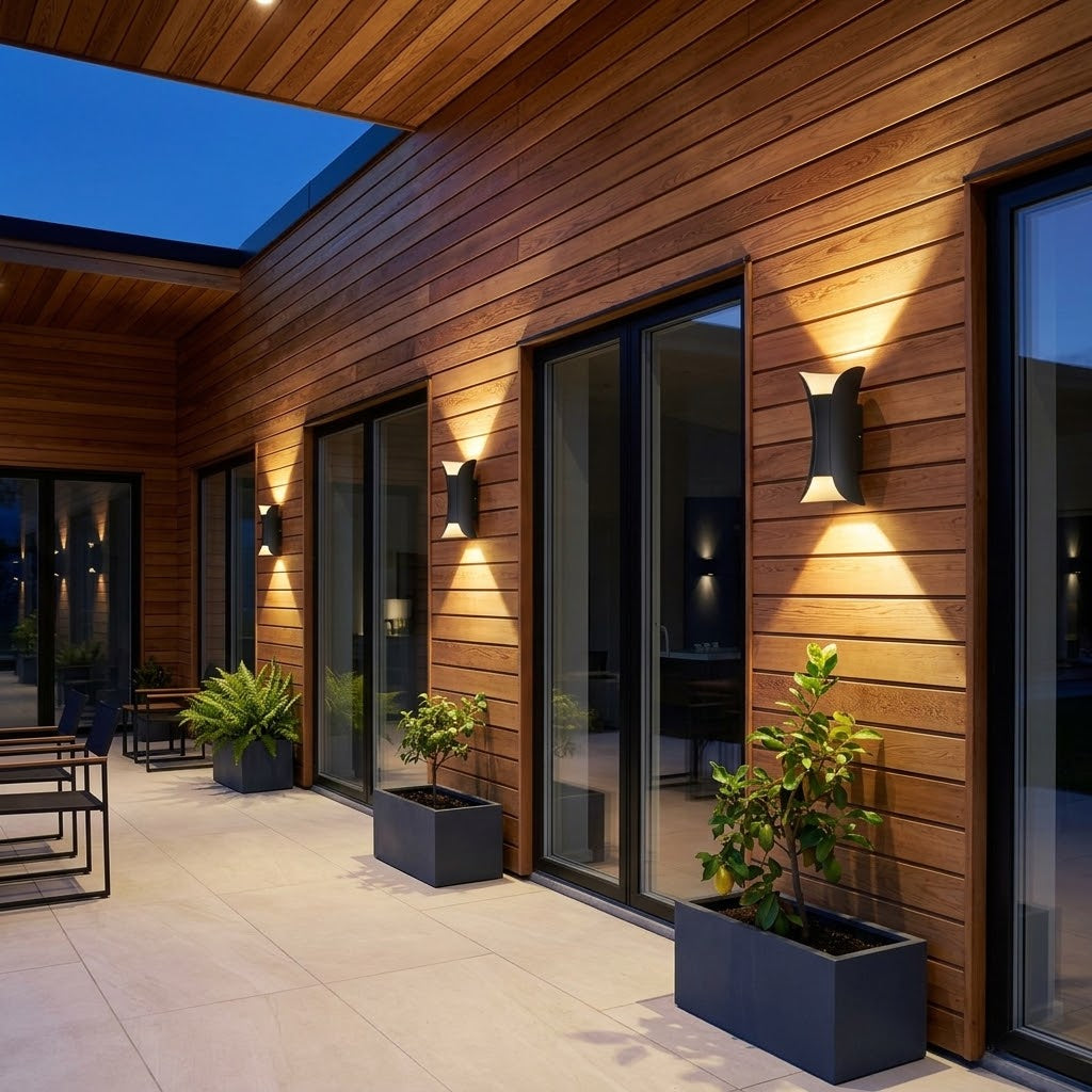 Op- en Neerwaartse Wandlamp Modern Gebogen LED Waterdicht