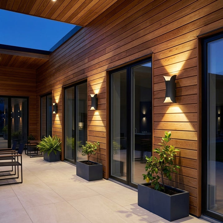 Op- en Neerwaartse Wandlamp Modern Gebogen LED Waterdicht
