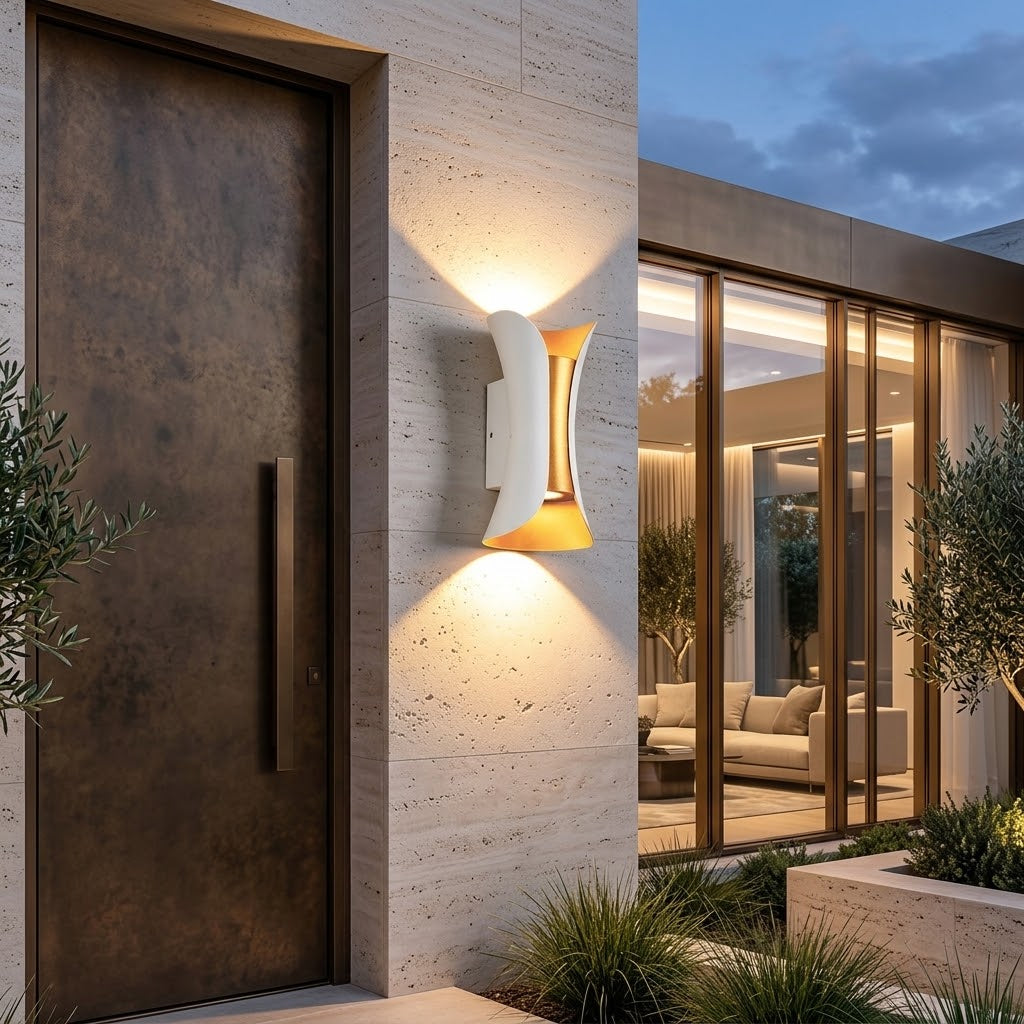 Op- en Neerwaartse Wandlamp Modern Gebogen LED Waterdicht