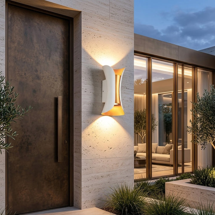 Op- en Neerwaartse Wandlamp Modern Gebogen LED Waterdicht