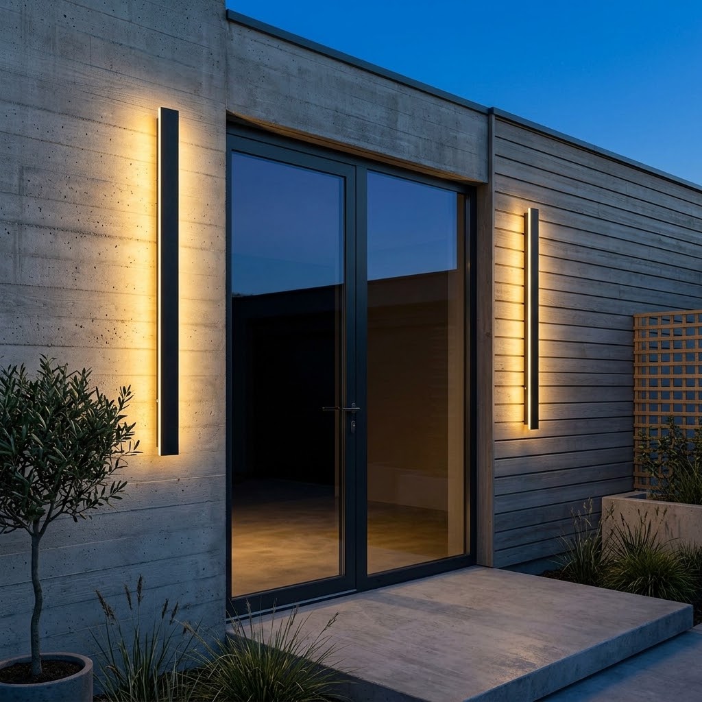 Buiten Strip Wandlamp Zwart Lineair LED Geïntegreerd