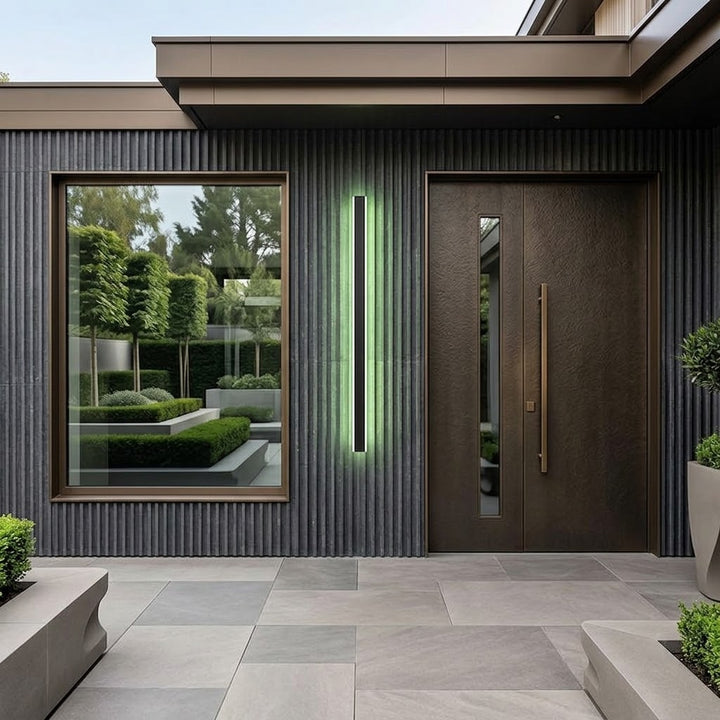 Buiten Strip Wandlamp Zwart Lineair LED Geïntegreerd