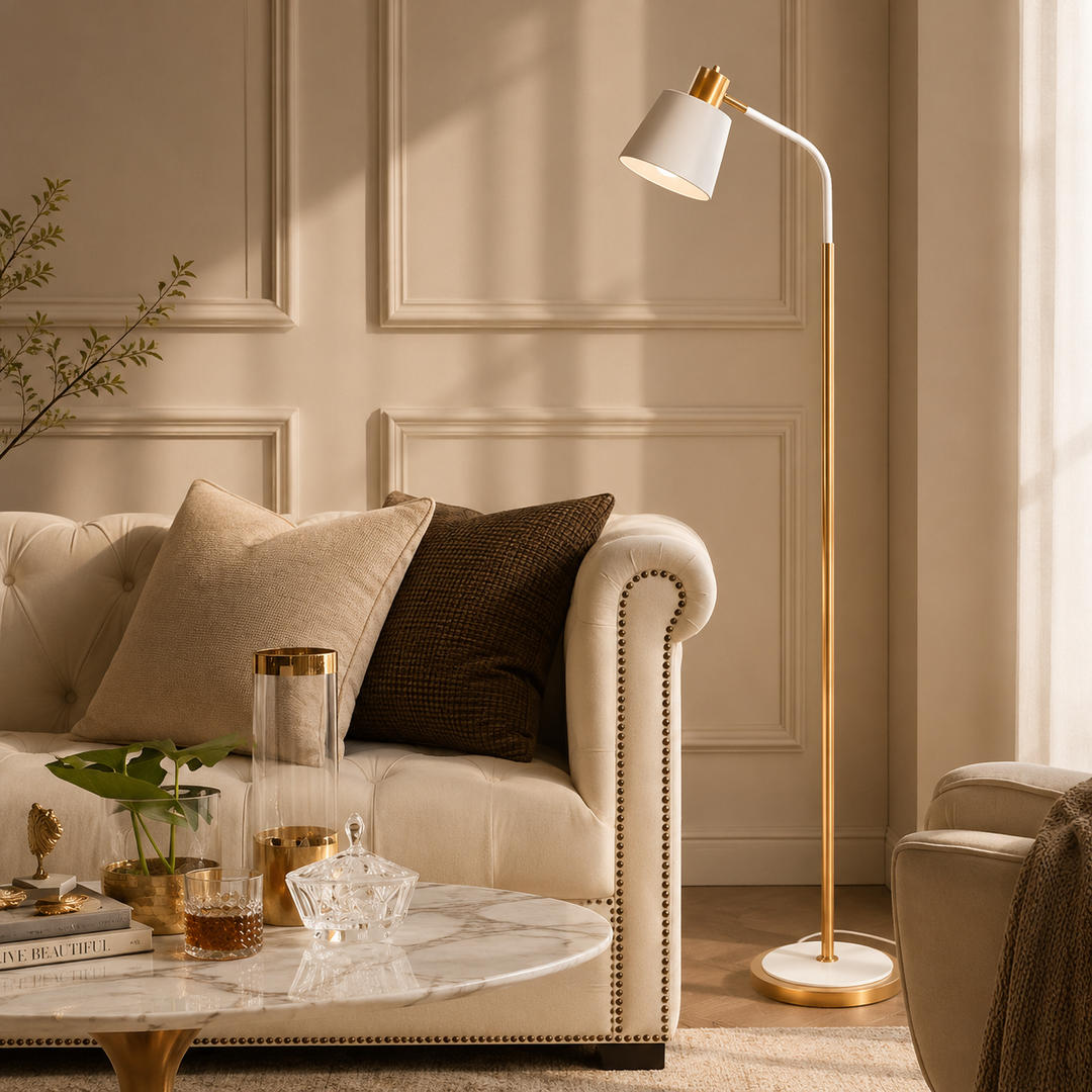 Metalen Draaibare Leesvloerlamp 1-Lamp 157cm