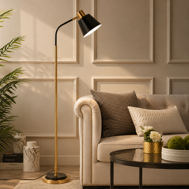 Metalen Draaibare Leesvloerlamp 1-Lamp 157cm