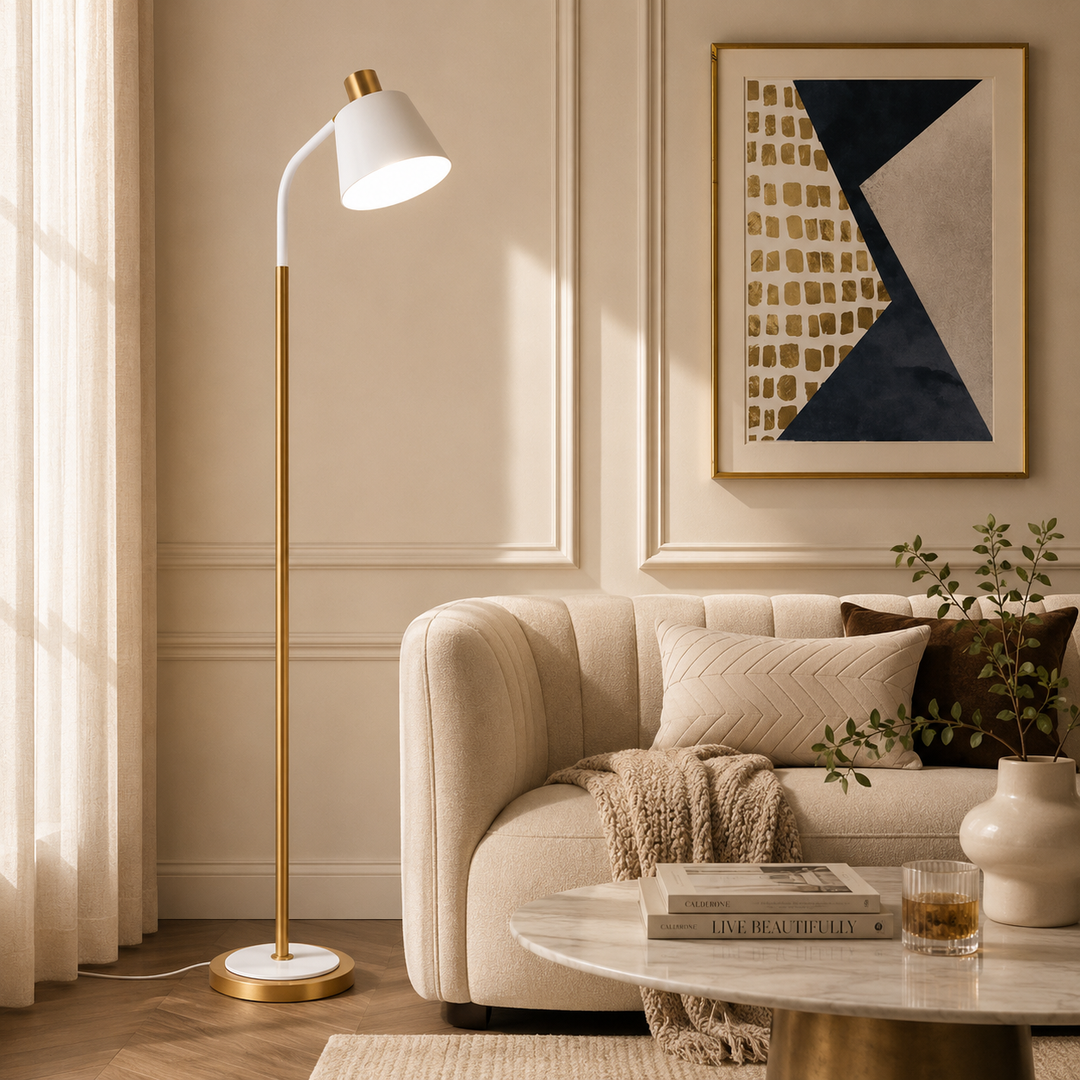 Metalen Draaibare Leesvloerlamp 1-Lamp 157cm