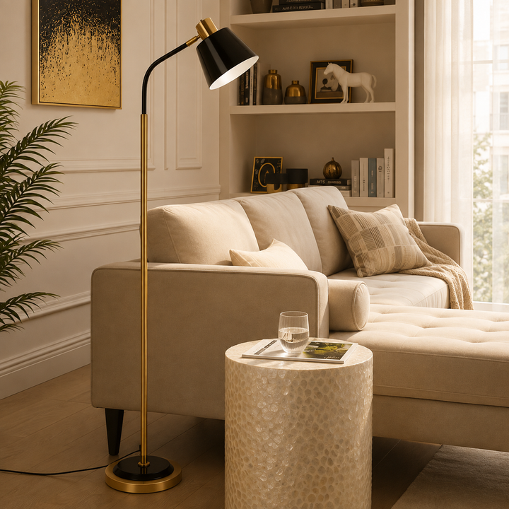 Metalen Draaibare Leesvloerlamp 1-Lamp 157cm