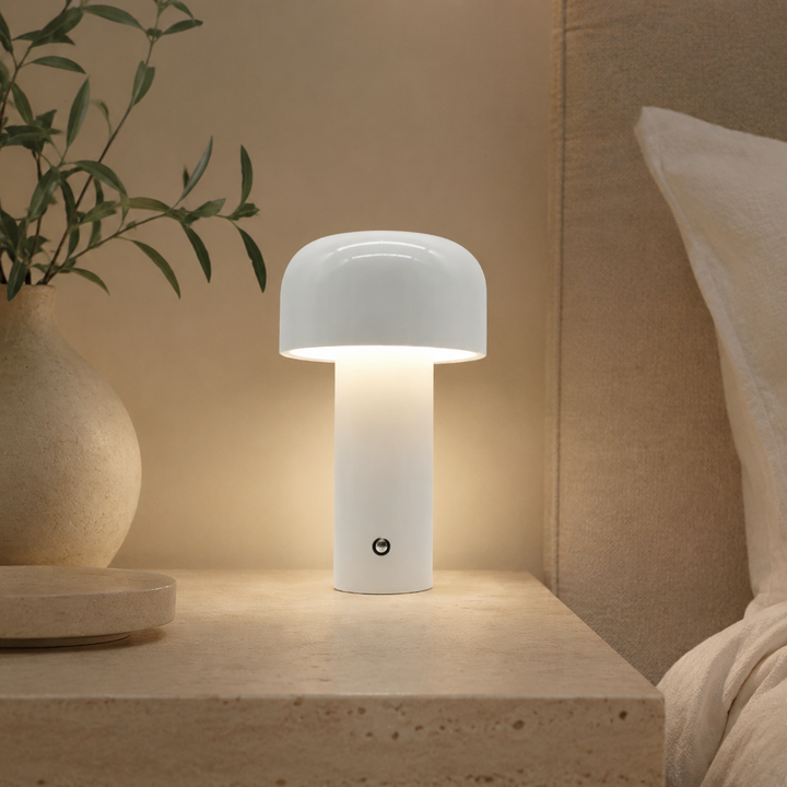 Paddenstoel Tafellamp Draadloos Oplaadbaar, Sfeervolle LED Gloed
