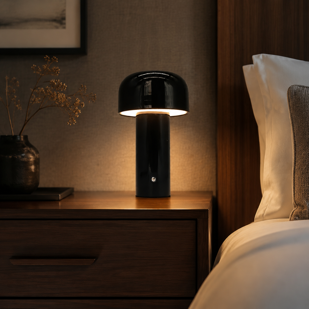 Paddenstoel Tafellamp Draadloos Oplaadbaar, Sfeervolle LED Gloed