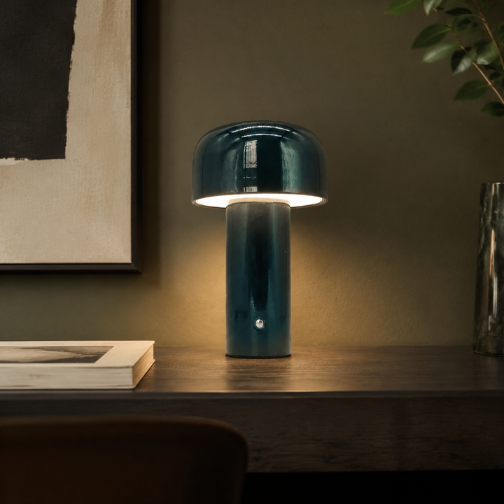 Paddenstoel Tafellamp Draadloos Oplaadbaar, Sfeervolle LED Gloed