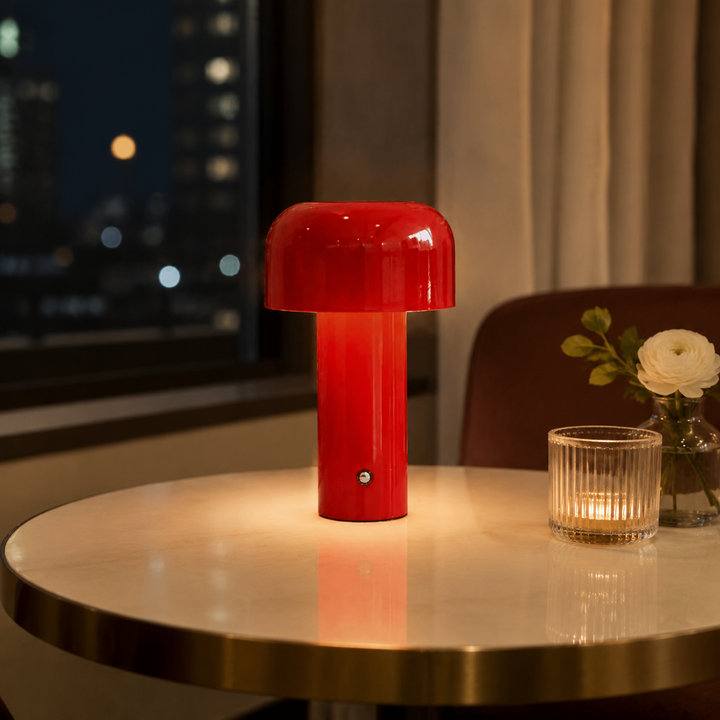 Paddenstoel Tafellamp Draadloos Oplaadbaar, Sfeervolle LED Gloed