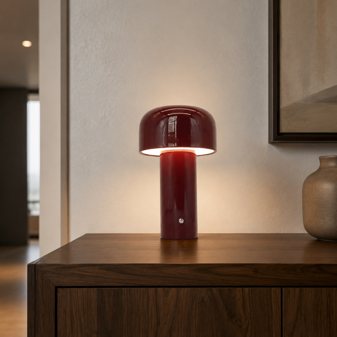 Paddenstoel Tafellamp Draadloos Oplaadbaar, Sfeervolle LED Gloed