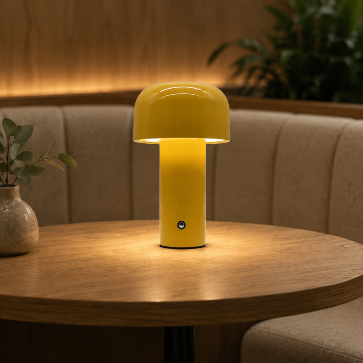 Paddenstoel Tafellamp Draadloos Oplaadbaar, Sfeervolle LED Gloed