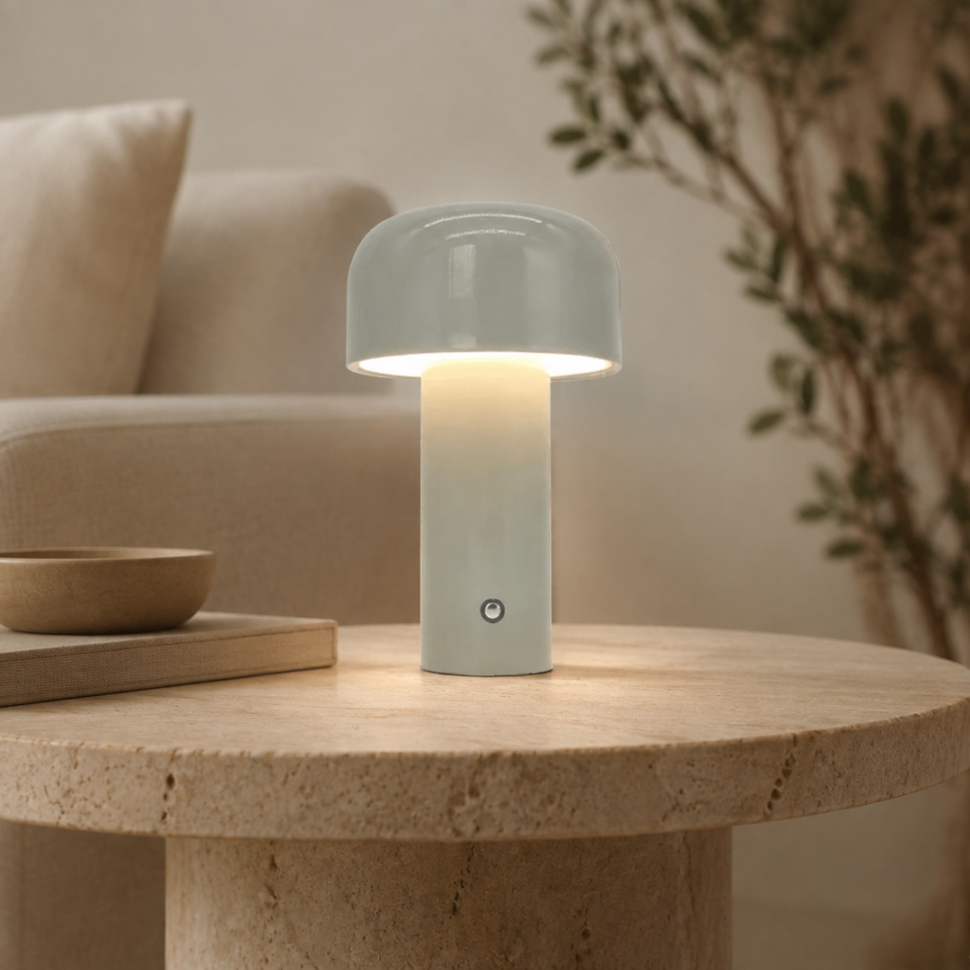 Paddenstoel Tafellamp Draadloos Oplaadbaar, Sfeervolle LED Gloed