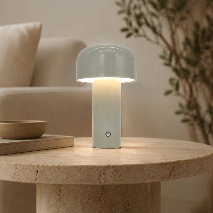 Paddenstoel Tafellamp Draadloos Oplaadbaar, Sfeervolle LED Gloed