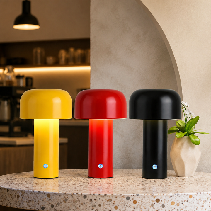 Paddenstoel Tafellamp Draadloos Oplaadbaar, Sfeervolle LED Gloed