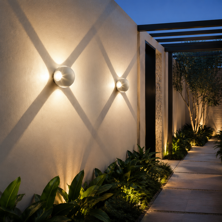 Bolvormige LED Wandlamp Aluminium Buiten