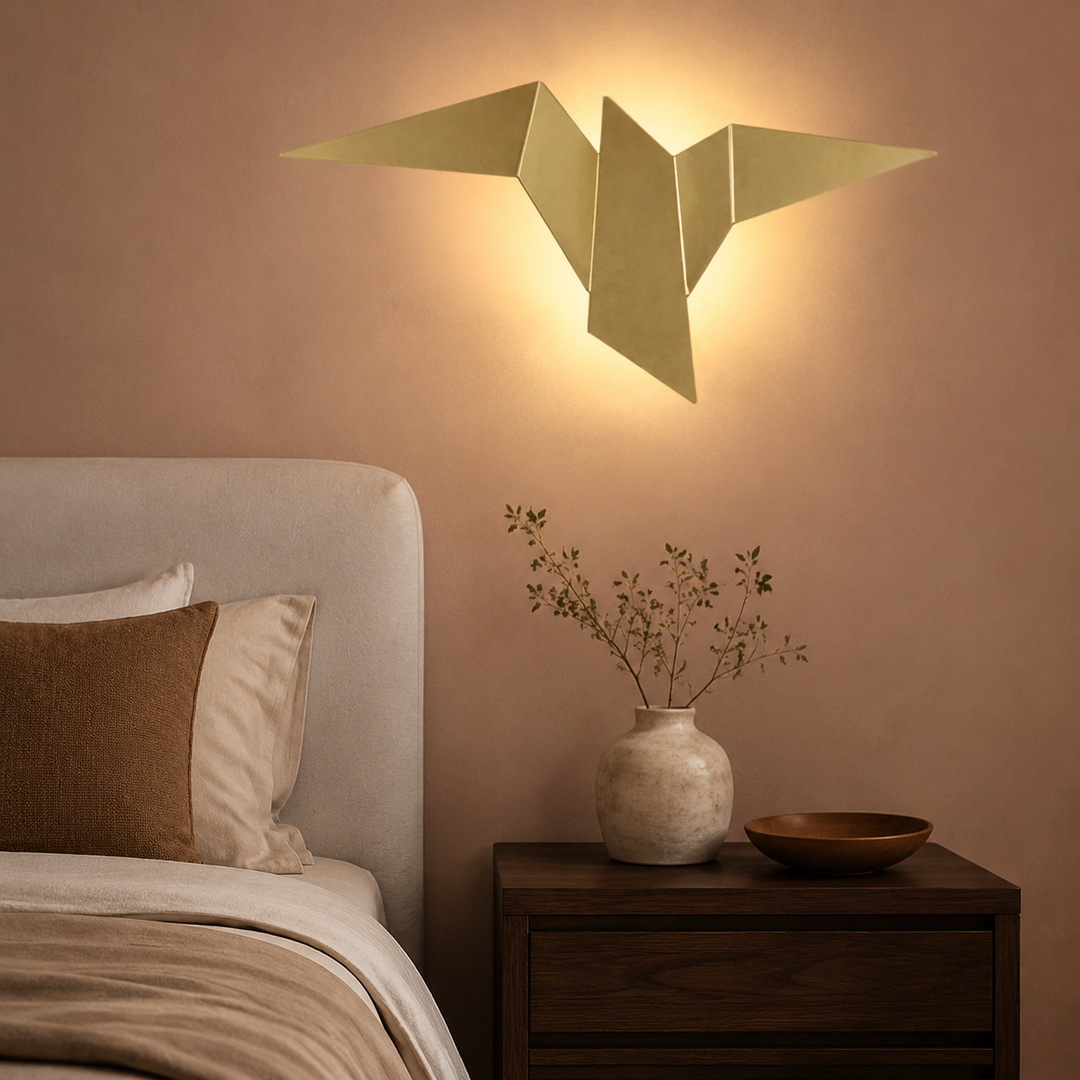 Geometrische Vogel Wandlamp Origami