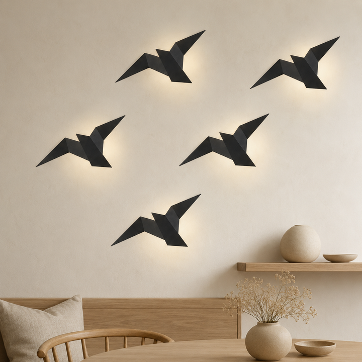 Geometrische Vogel Wandlamp Origami