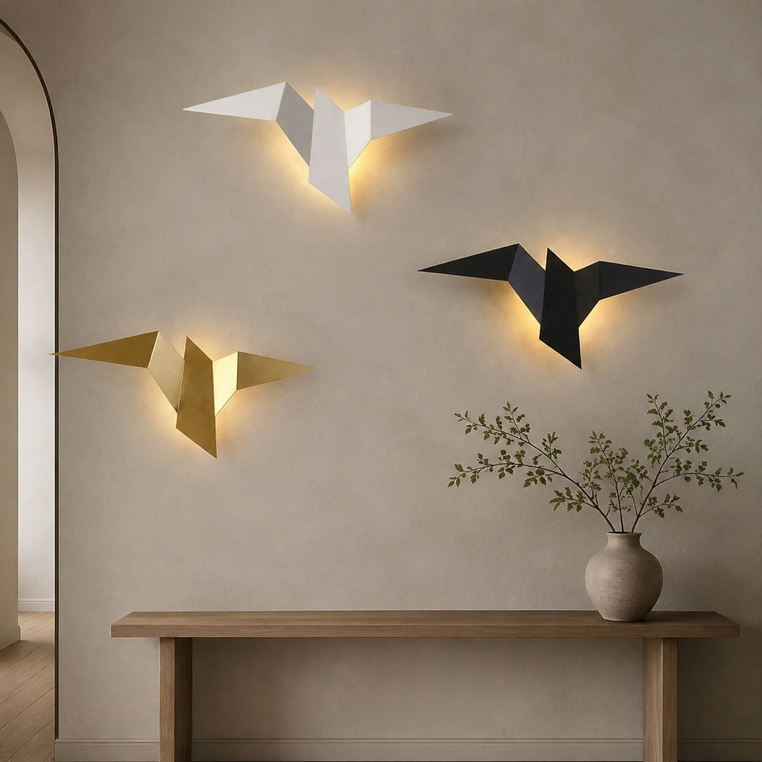 Geometrische Vogel Wandlamp Origami