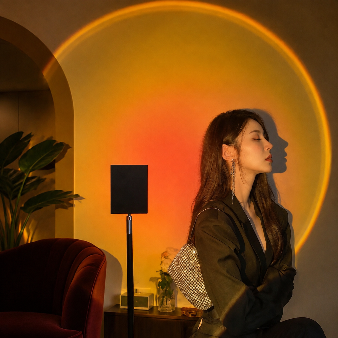 Sunset Projectielamp Zwart Sferisch