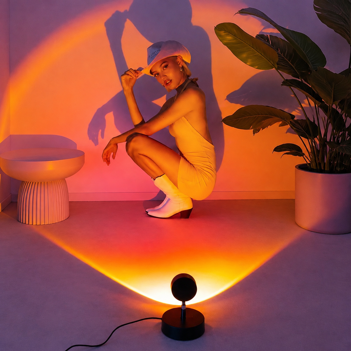 Sunset Projectielamp Zwart Sferisch