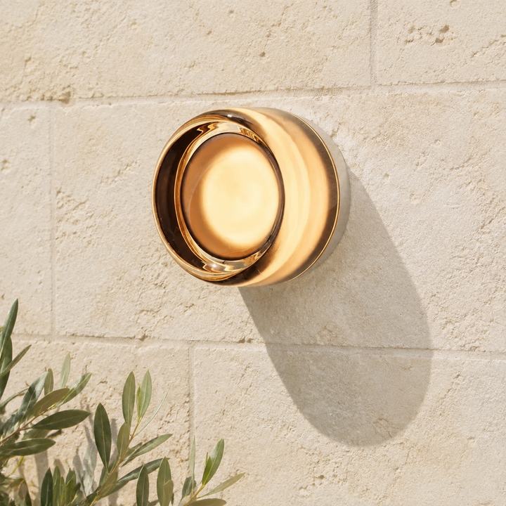 Ronde Goud Metalen Wandlamp Modern