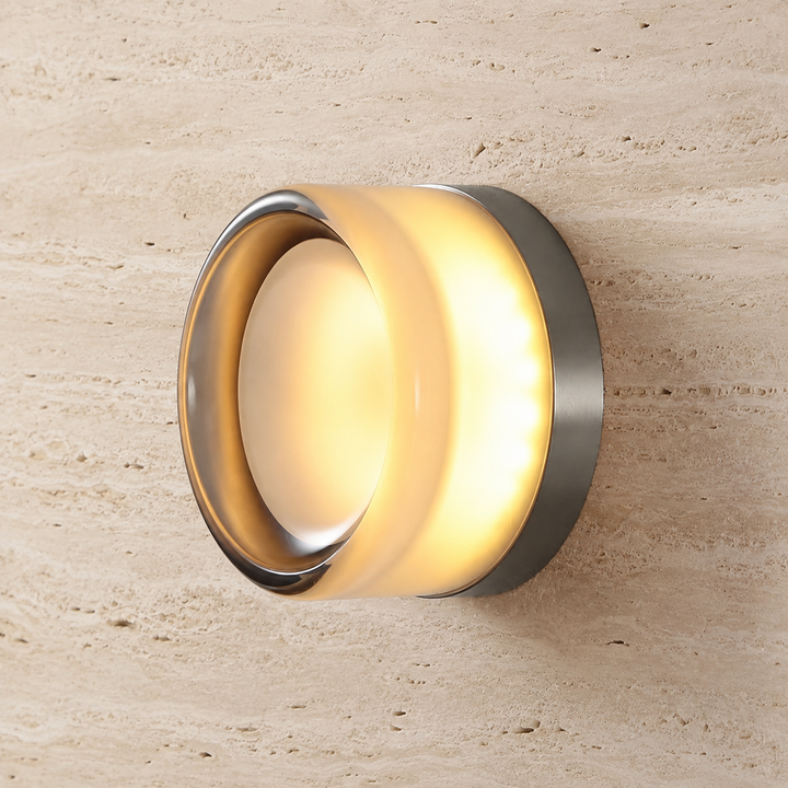 Ronde Goud Metalen Wandlamp Modern