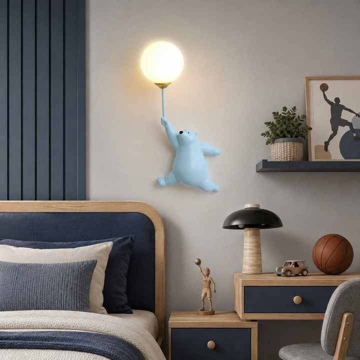Beer Wandlamp Kinderkamer Ballon Licht