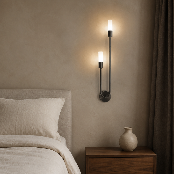 Gouden Metalen Wandlamp Cilindrisch Dubbel